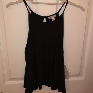 High neckline, flowy Black Tank
